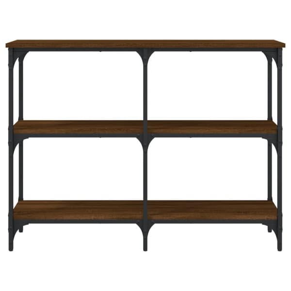 konsolbord 100x29x75 cm konstrueret træ brun egetræ