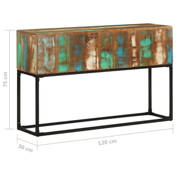 konsolbord 120x30x75 cm massivt genbrugstræ