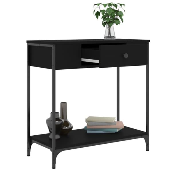 Konsolbord svart 75x34,5x75 cm konstruerat trä