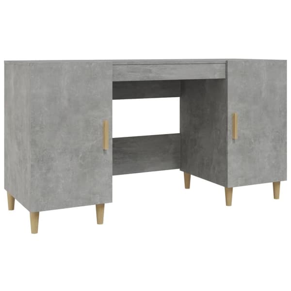 skrivebord 140x50x75 cm konstrueret træ betongrå