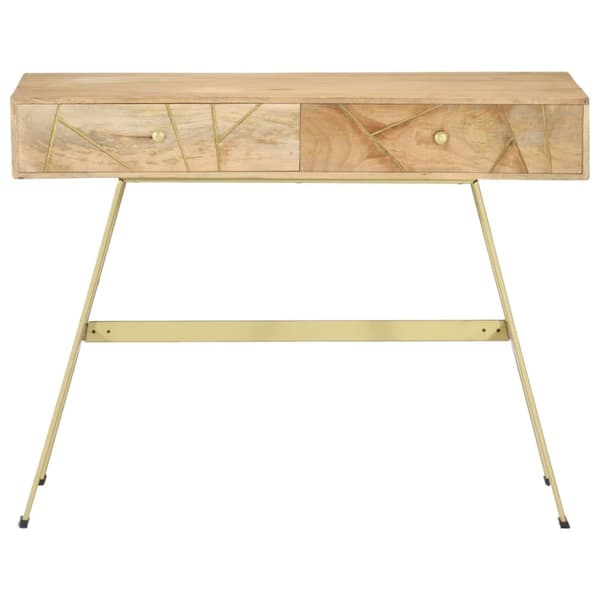 Kirjoituspöytä vetolaatikoilla 100x55x75 cm täysi mangopuu