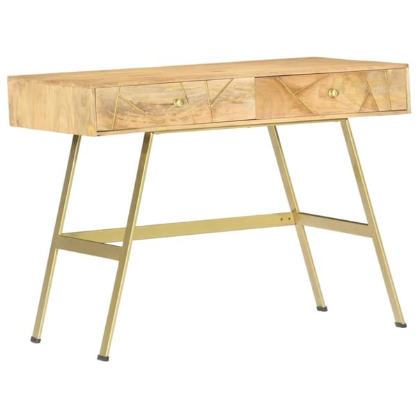 Kirjoituspöytä vetolaatikoilla 100x55x75 cm täysi mangopuu