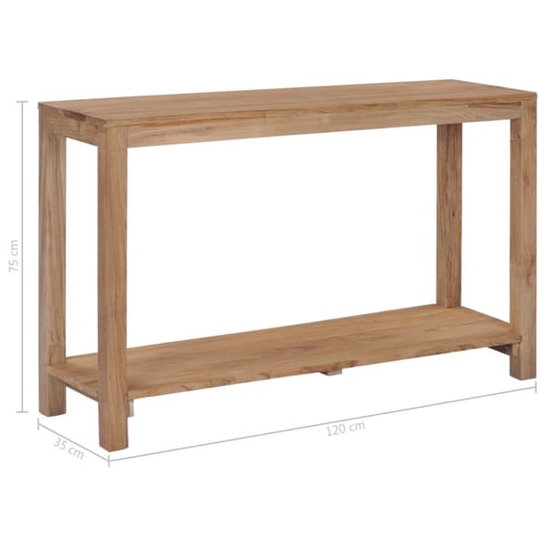 konsolbord 120x35x75 cm massivt teaktræ