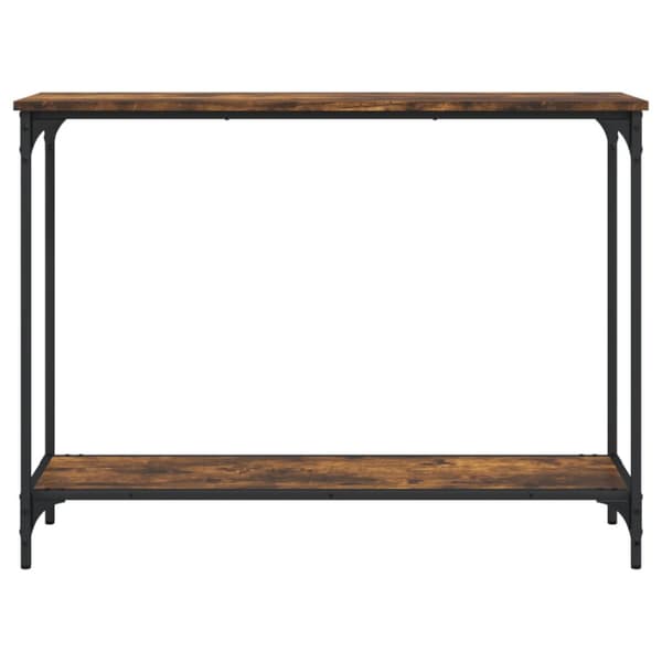 konsolbord 101x30,5x75 cm konstrueret træ røget egetræsfarve