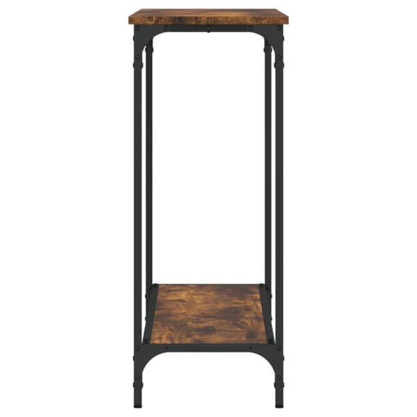 konsolbord 101x30,5x75 cm konstrueret træ røget egetræsfarve