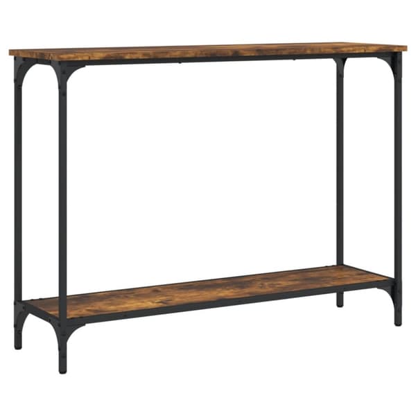 konsolbord 101x30,5x75 cm konstrueret træ røget egetræsfarve