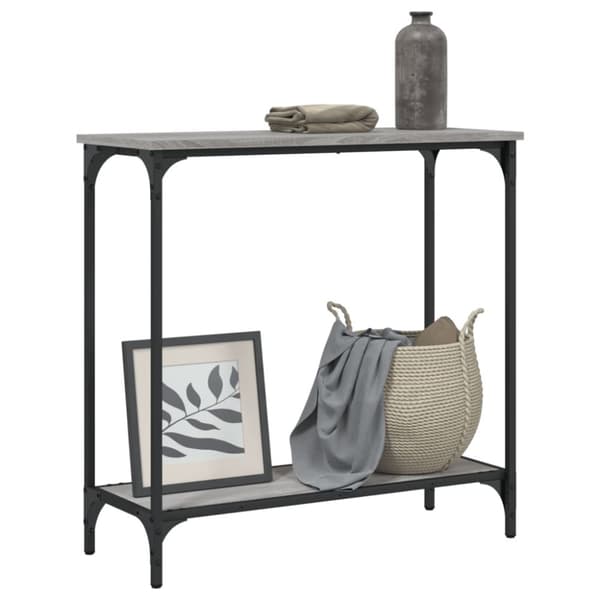 konsolbord 75x30,5x75 cm konstrueret træ grå sonoma-eg