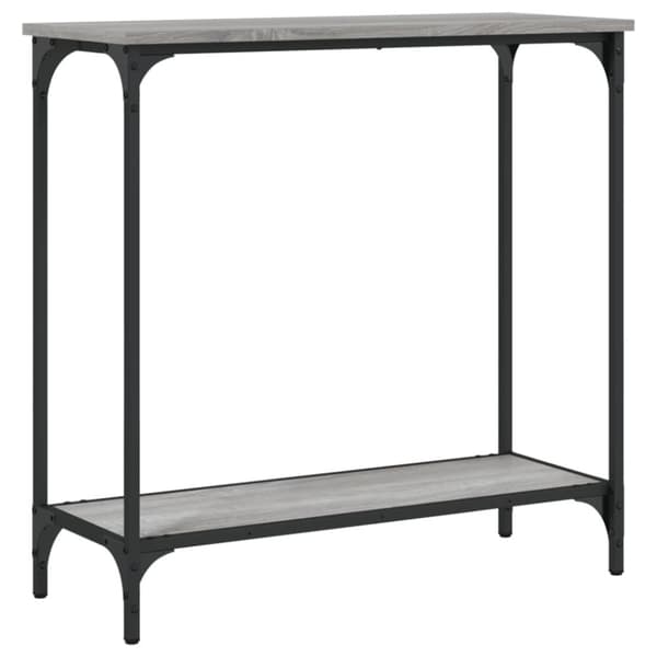konsolbord 75x30,5x75 cm konstrueret træ grå sonoma-eg