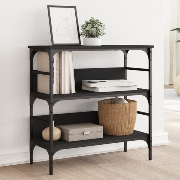 konsolbord 75x32x75 cm konstrueret træ sort