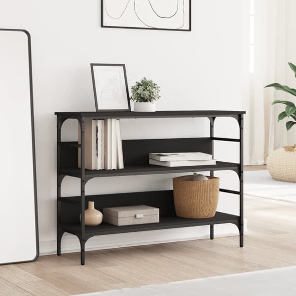 konsolbord 100x32x75 cm konstrueret træ sort