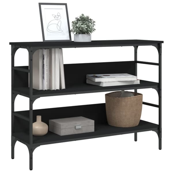 konsolbord 100x32x75 cm konstrueret træ sort