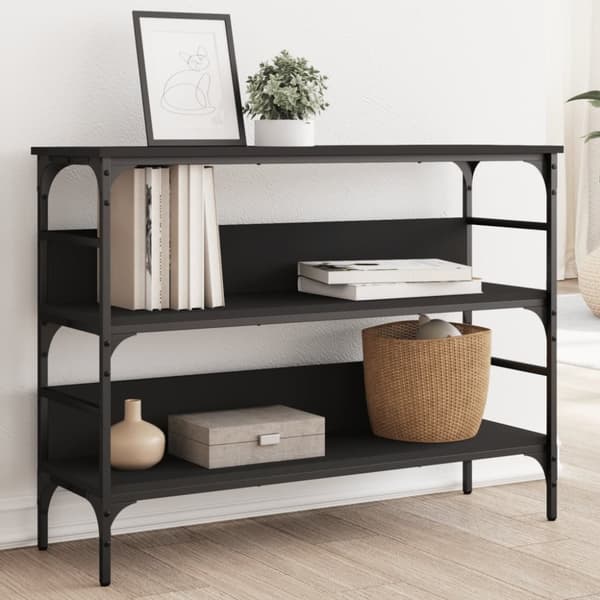 konsolbord 100x32x75 cm konstrueret træ sort