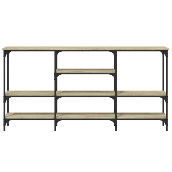 konsolbord 160x29x80 cm konstrueret træ sonoma-eg