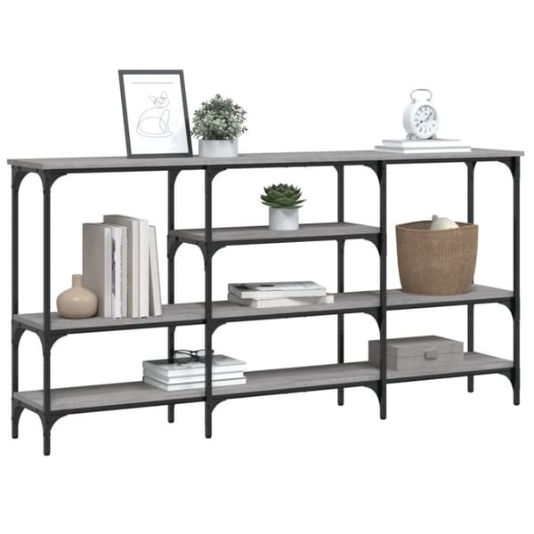 konsolbord 160x29x80 cm konstrueret træ grå sonoma-eg