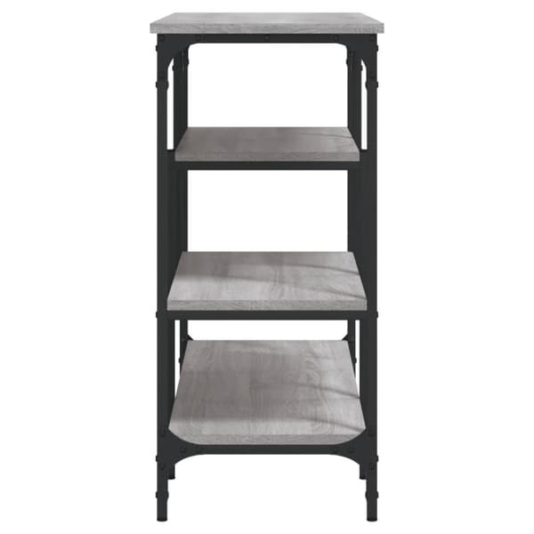 konsolbord med hylder 100x35x75 cm grå sonoma-eg