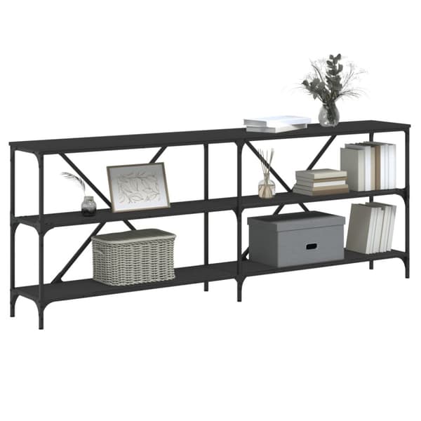 Konsolbord svart 200x30x75 cm konstruerat trä och järn