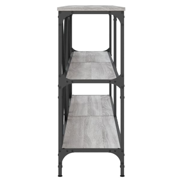 konsolbord 160x30x75 cm konstrueret træ og jern grå sonoma-eg
