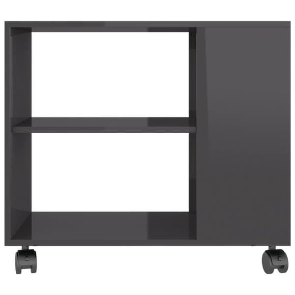 Sivupöytä korkeakiilto harmaa 70x35x55 cm tekninen puu