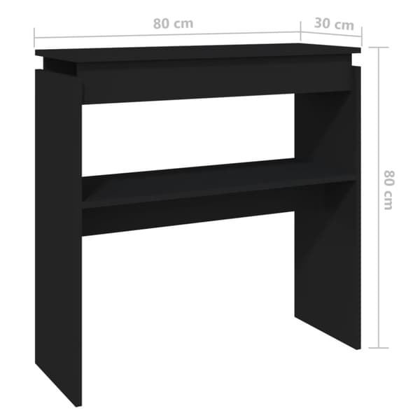 Konsolipöytä musta 80x30x80 cm teknisestä puusta