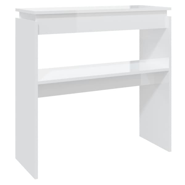 konsolbord 80x30x80 cm konstrueret træ hvid højglans