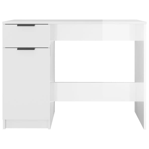 Skrivbord vit högglans 100x50x75 cm konstruerat trä