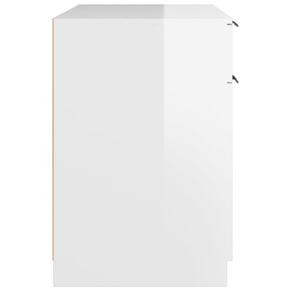 Skrivbord vit högglans 100x50x75 cm konstruerat trä