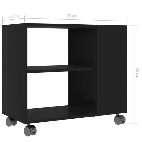 sidebord 70x35x55 cm konstrueret træ sort