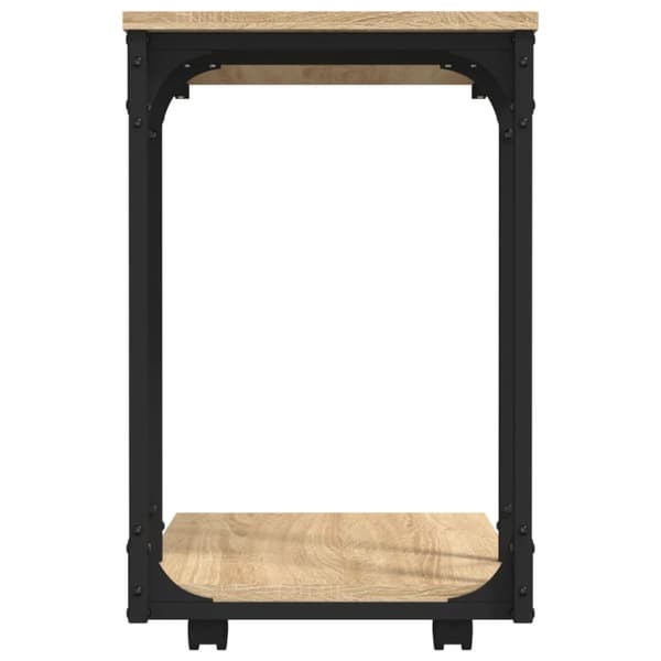 sidebord med hjul 50x35x55,5 cm konstrueret træ sonoma-eg