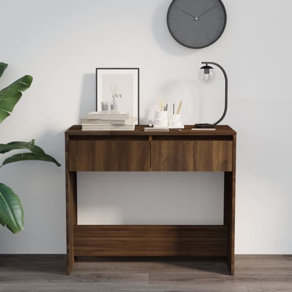 Konsolipöytä ruskea tammi 89x41x76,5 cm tekninen puu