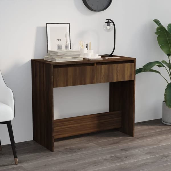 konsolbord 89x41x76,5 cm stål brun egetræsfarve