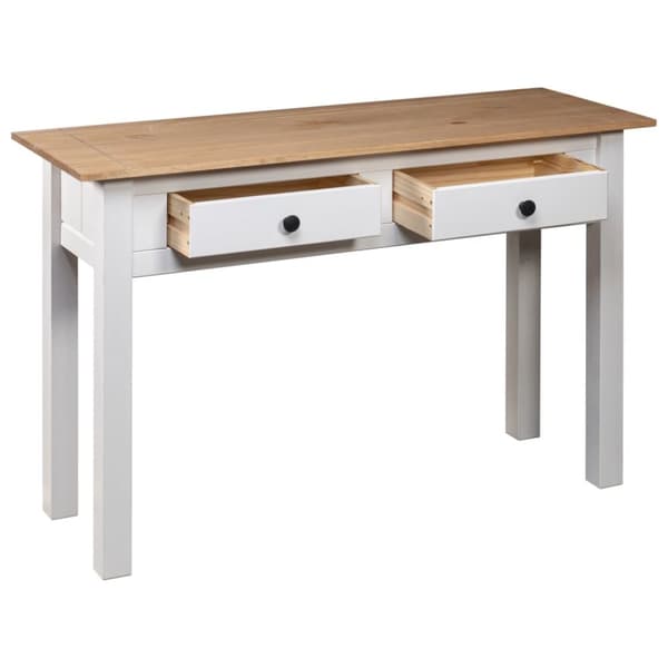 konsolbord Panama-serien 110x40x72 cm massivt fyrretræ hvid