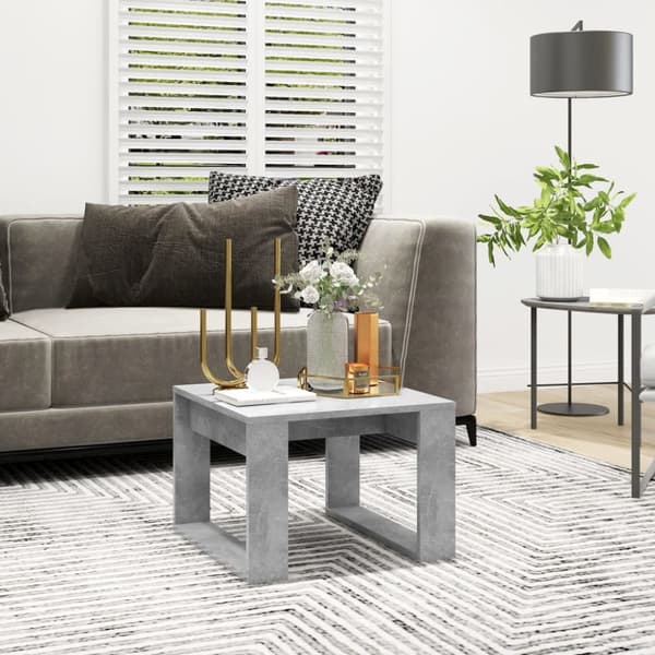 sidebord 50x50x35 cm konstrueret træ betongrå