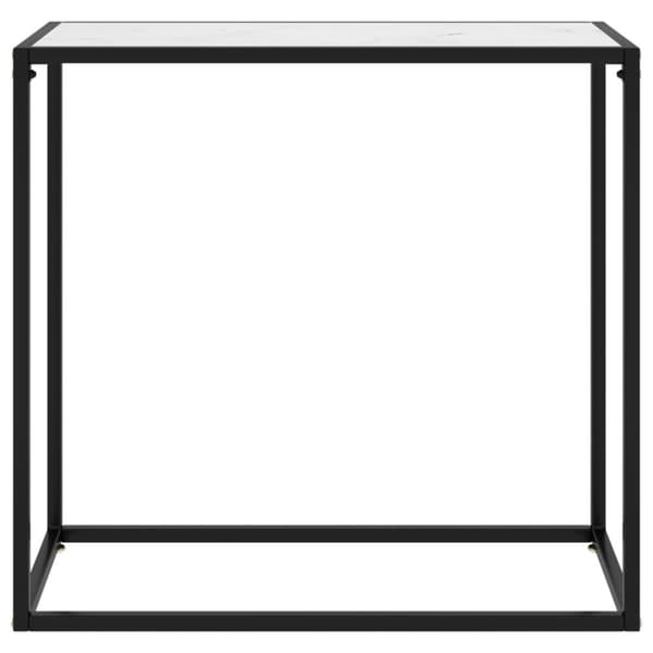 konsolbord 80x35x75 cm hærdet glas hvid