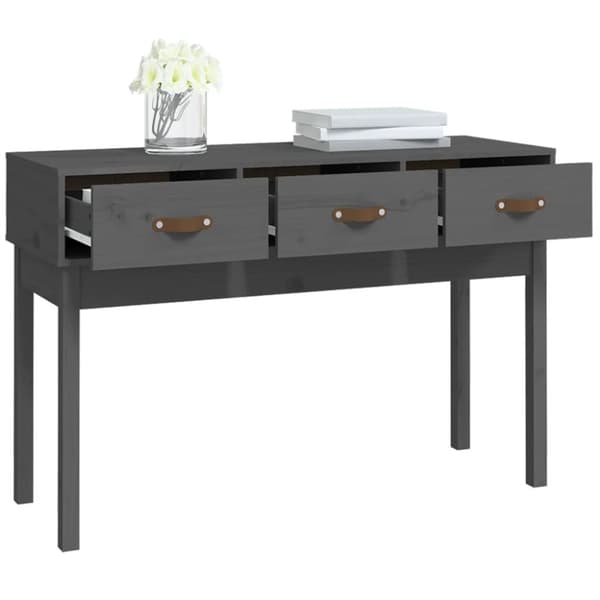 Konsolbord grå 114x40x75 cm massiv furu