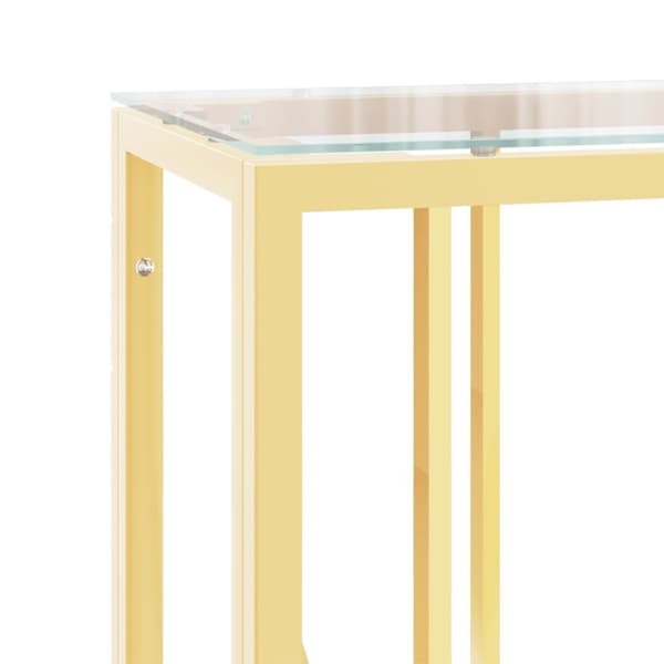 konsolbord 110x30x70 cm rustfrit stål og glas