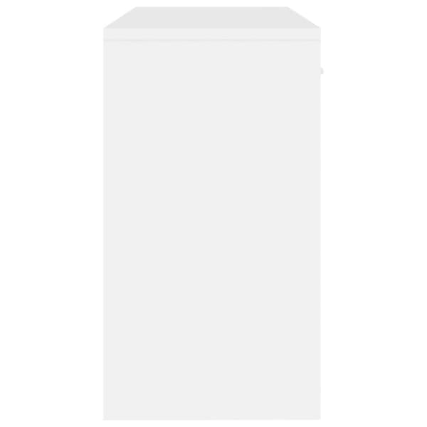 skrivebord m. skab 100x40x73 cm konstrueret træ hvid højglans