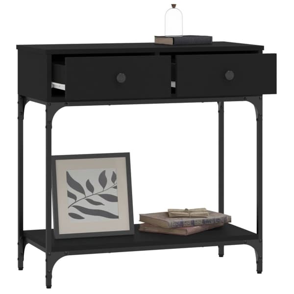 konsolbord 75x34,5x75 cm konstrueret træ sort