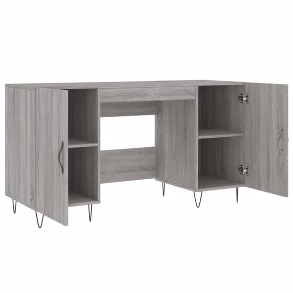 skrivebord 140x50x75 cm konstrueret træ grå sonoma-eg