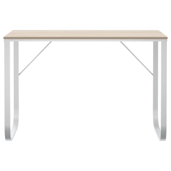 Datorbord vit och ek 110x60x73 cm spånskiva