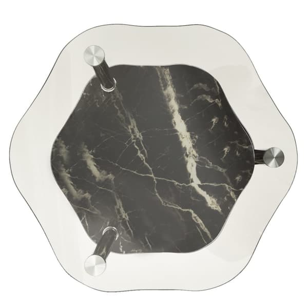 sidebord med hylde 38x38x50 cm hærdet glas transparent og sort