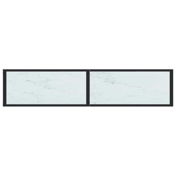 Konsolbord vit marmor 160x35x75,5 cm härdat glas