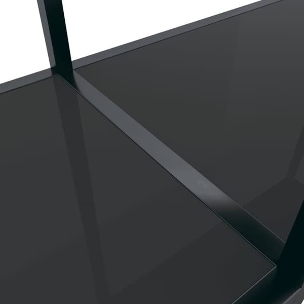konsolbord 200x35x75,5 cm hærdet glas sort