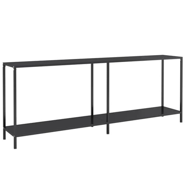 konsolbord 200x35x75,5 cm hærdet glas sort
