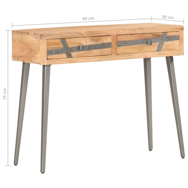 Konsolipöytä 90x30x75 cm täysi akaasiapuu