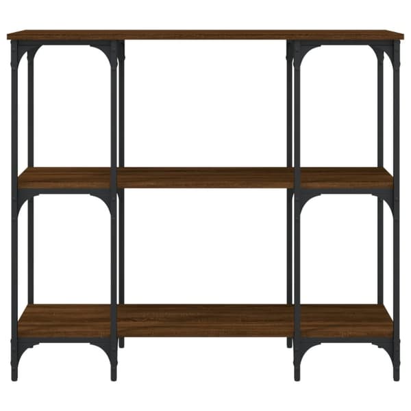 konsolbord 102x35x90 cm konstrueret træ brun egetræsfarve