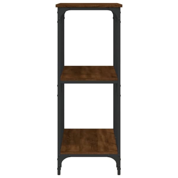 konsolbord 102x35x90 cm konstrueret træ brun egetræsfarve