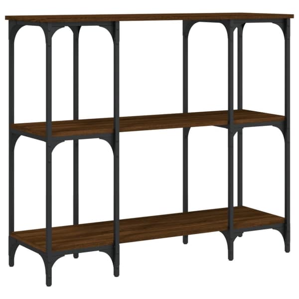 konsolbord 102x35x90 cm konstrueret træ brun egetræsfarve