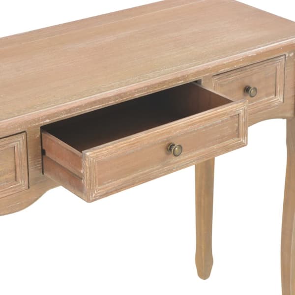 Konsolbord med 3 lådor brun