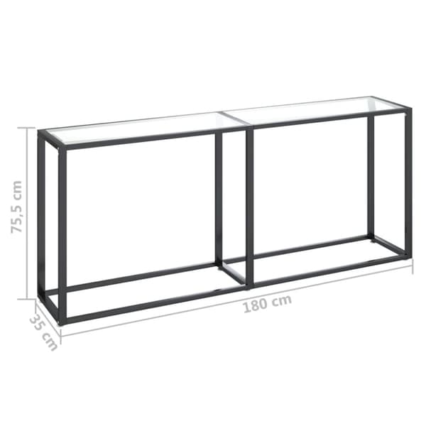 konsolbord 180x35x75,5 cm hærdet glas transparent