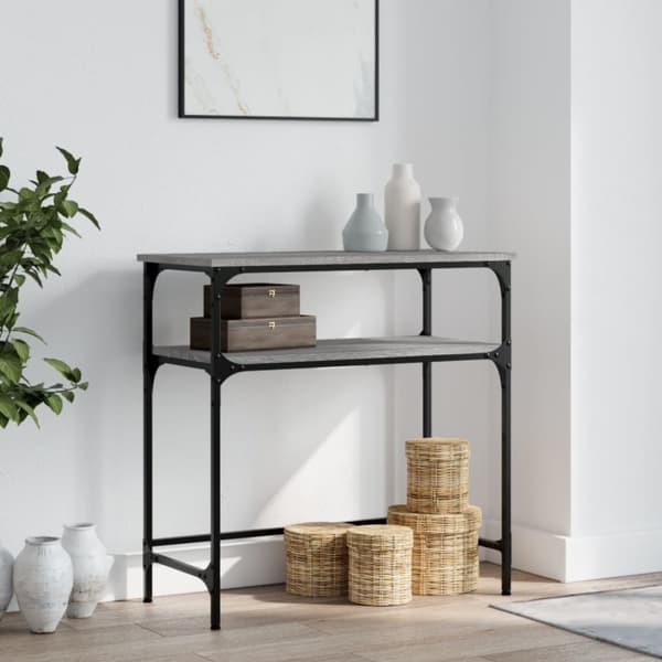 konsolbord 75x35,5x75 cm konstrueret træ grå sonoma-eg